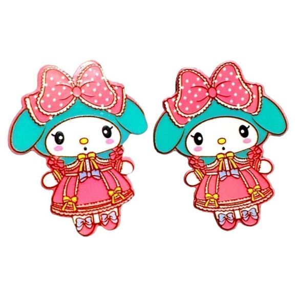 My Melody Hair Clips 2 Pcs – Cute Sanrio Acrylic Barrettes with Pink Bow - Picture 11 of 16